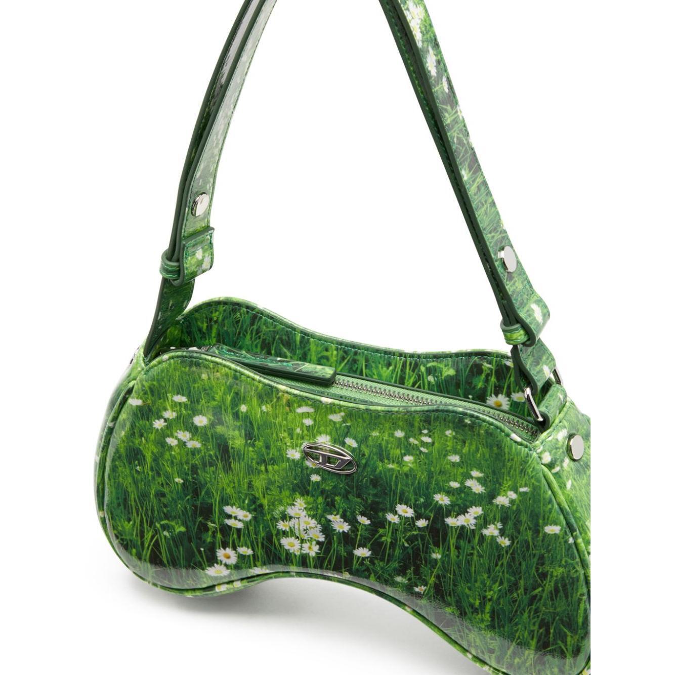 Front view with bag zipped and handles upright.