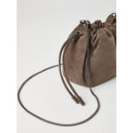 Brunello Cucinelli Mellow mini bucket bag in suede with precious chain MBHID2667C8187-P25