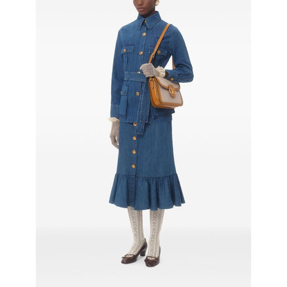 Valentino Denim Midi Skirt