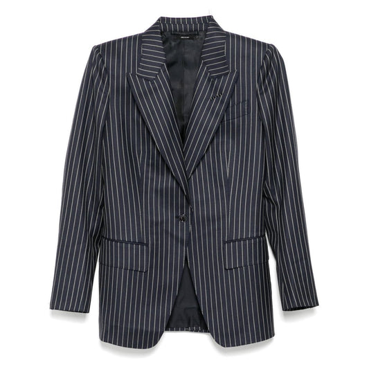 Tom Ford Pinstripe single-breasted blazer GI3005FAX1404ZHBBY-P25