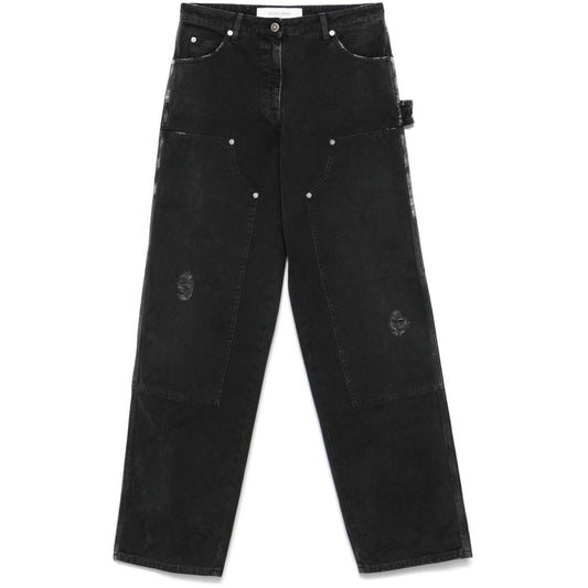 Golden Goose jeans with distressed effect and front patches GWP01942P00192190100-P25