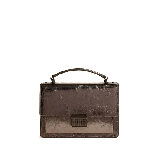 Golden Goose Venezia Bag in anthracite grey laminated leather with black details GWA00467A00069870323-P25