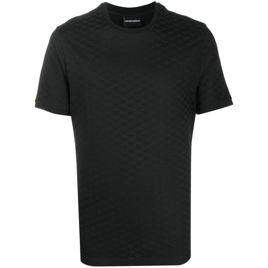 Emporio Armani Mercerised-jersey T-shirt with all-over jacquard eagle 8N1TL71JHWZ0999-P25