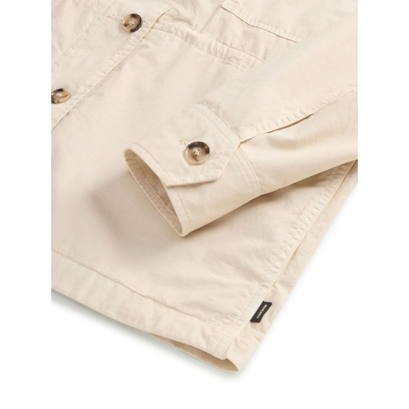 Woolrich Garment-Dyed Pure Cotton Overshirt beige