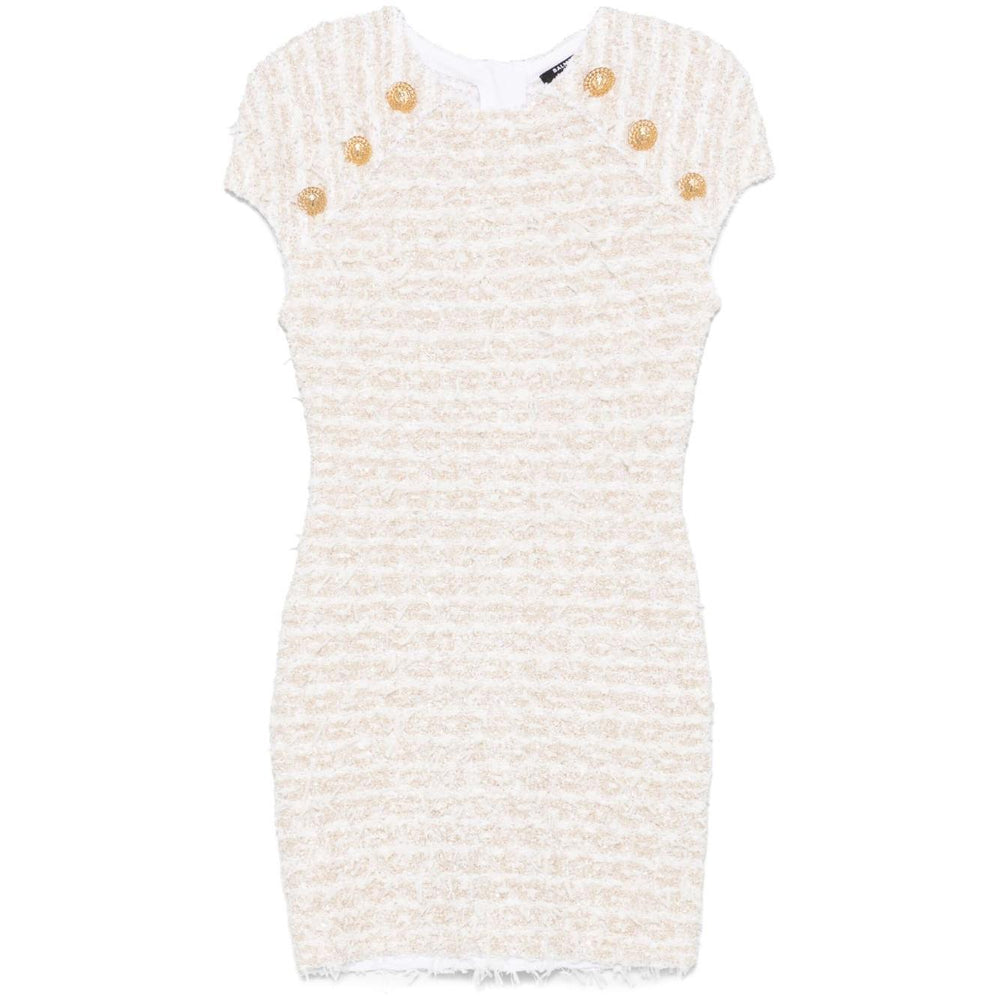 Balmain short tweed dress EF1R6023KB19GAD-P25