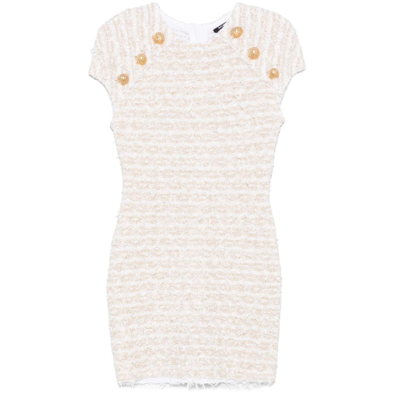 Balmain short tweed dress EF1R6023KB19GAD-P25