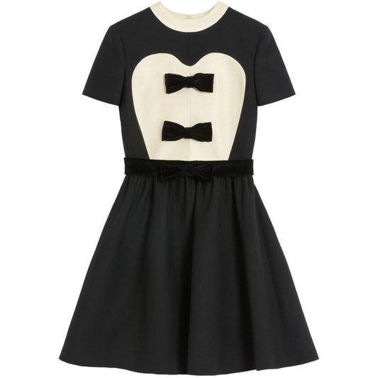Valentino crepe couture short dress with bows BVADH51CFAUY-P25