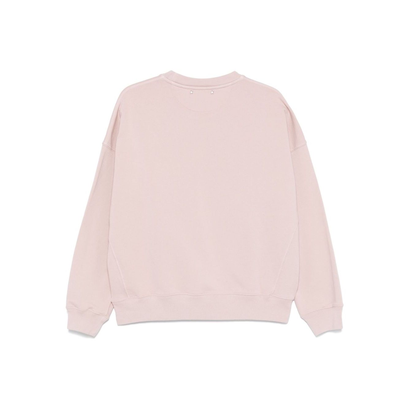 Golden Goose Old rose unisex round neck sweatshirt with green logo print Topwear