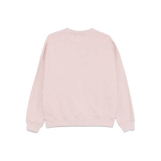 Golden Goose Old rose unisex round neck sweatshirt with green logo print GUP02175P00186425758-P25