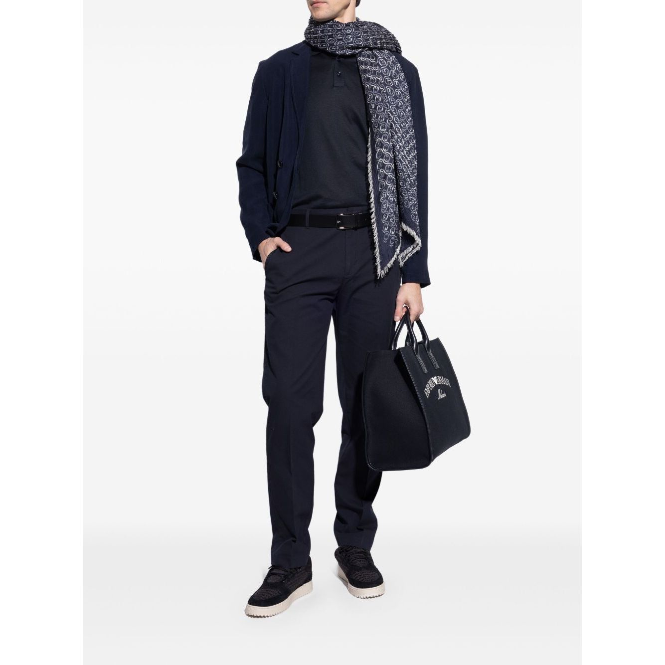 Emporio Armani Sneakers in jacquard fabric with logo lettering and suede Sneakers