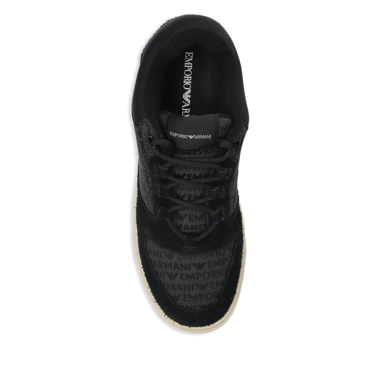Emporio Armani Sneakers in jacquard fabric with logo lettering and suede Sneakers