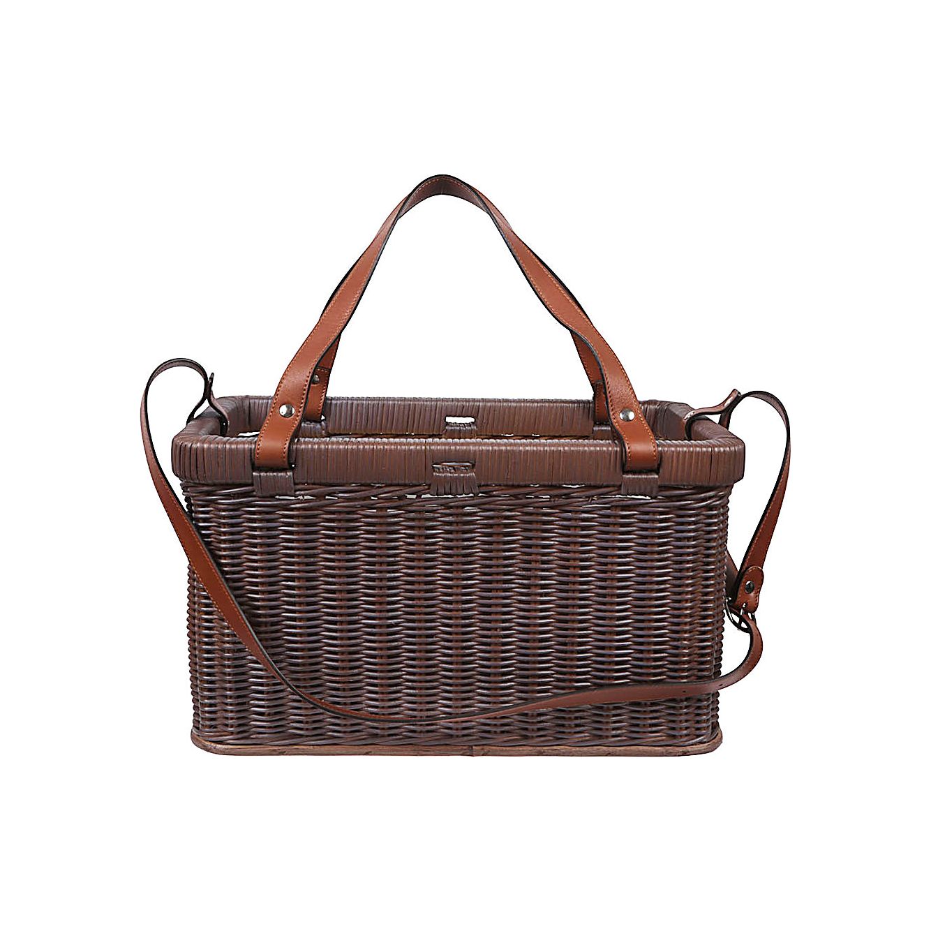 Front view with bag zipped and handles upright.