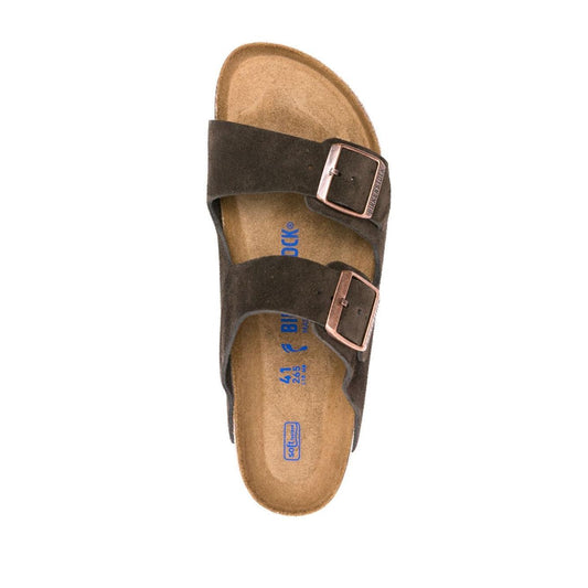Birkenstock Arizona buckled suede sandals 951313MOCCA-P25
