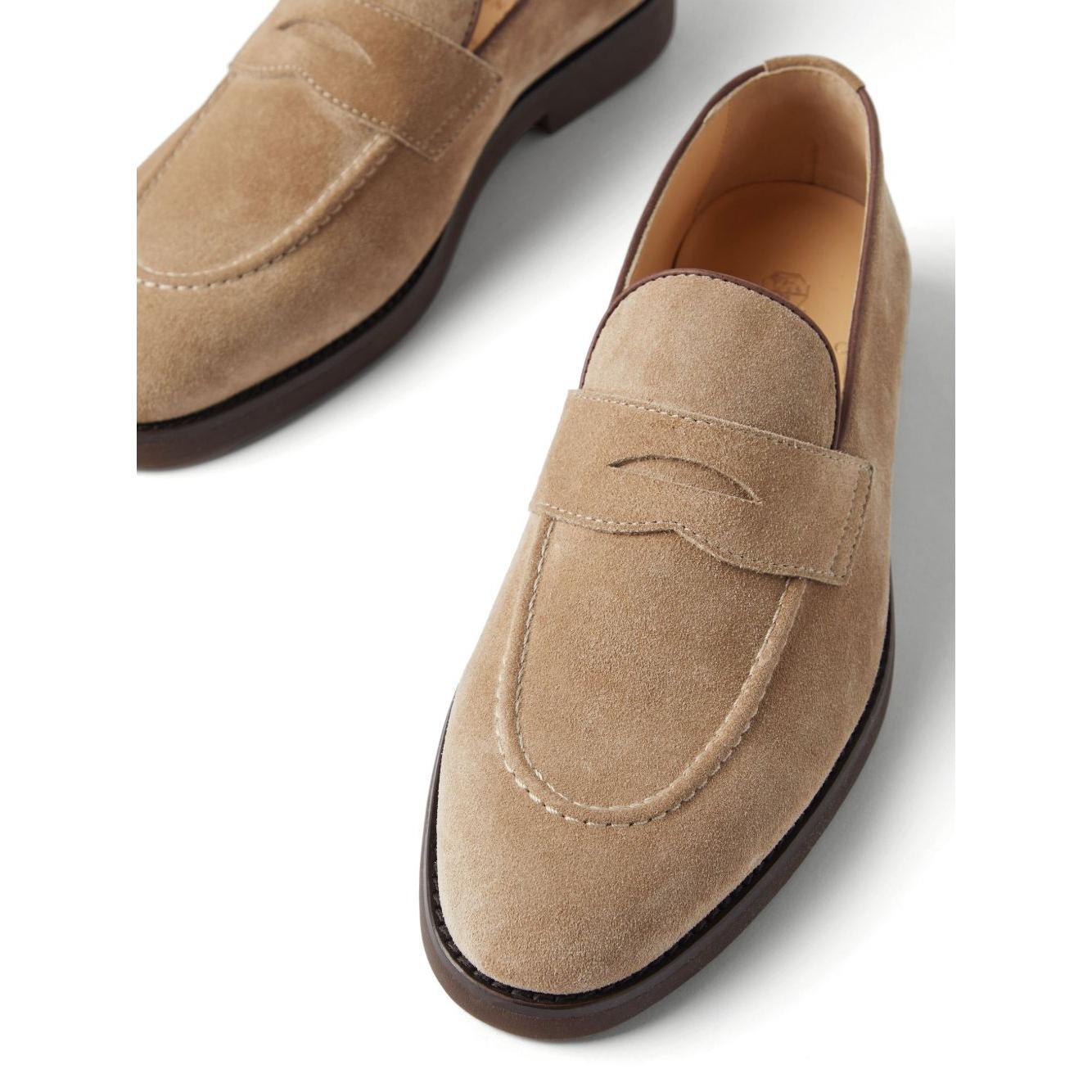Brunello Cucinelli Penny Loafer in washed suede MZUSILE705C8051-P25