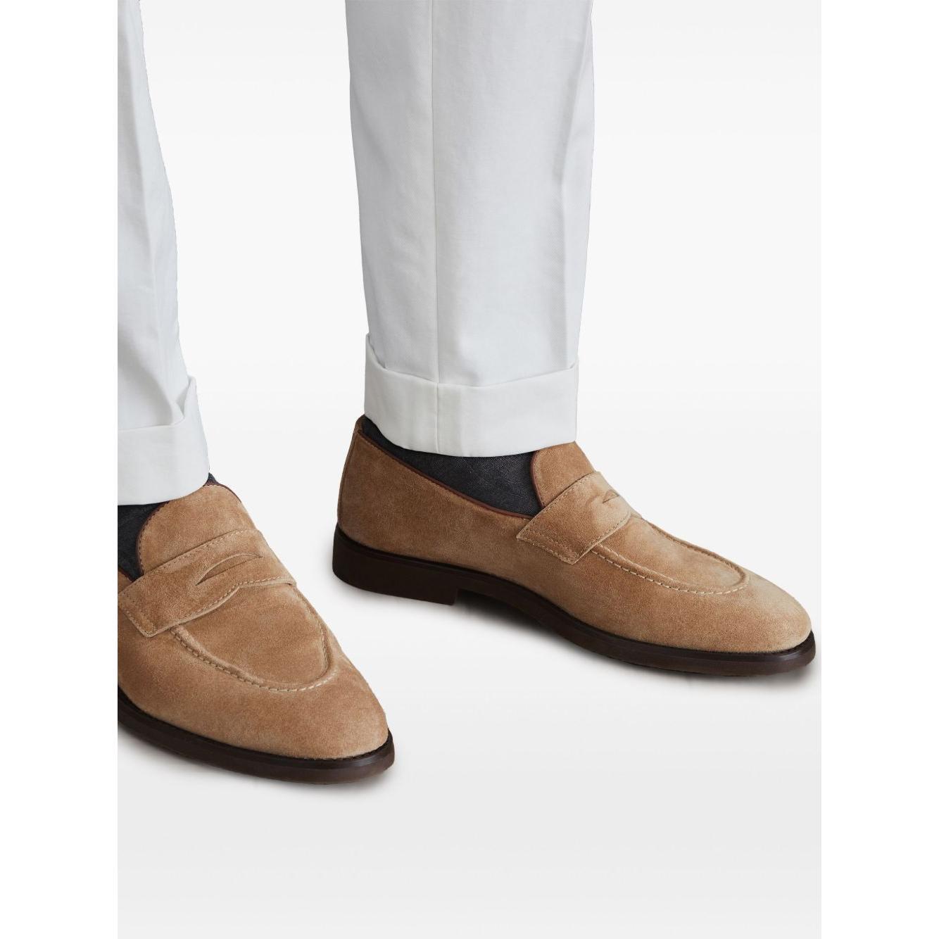 Brunello Cucinelli Penny Loafer in washed suede MZUSILE705C8051-P25