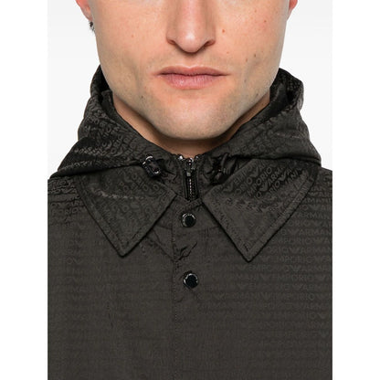 Emporio Armani Blouson with internal nylon bib jacquard all-over lettering Jackets