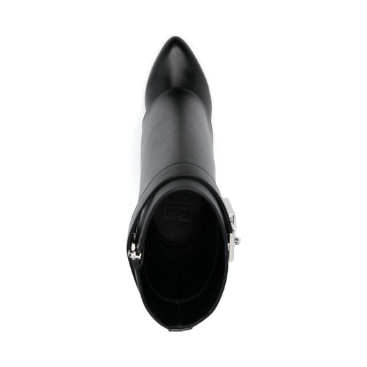 Givenchy Shark lock-embellished glossed-leather ankle boots