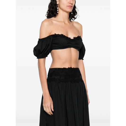 Ermanno Scervino Off-shoulder Lace detail cotton top D464L611OVZ95708-P25