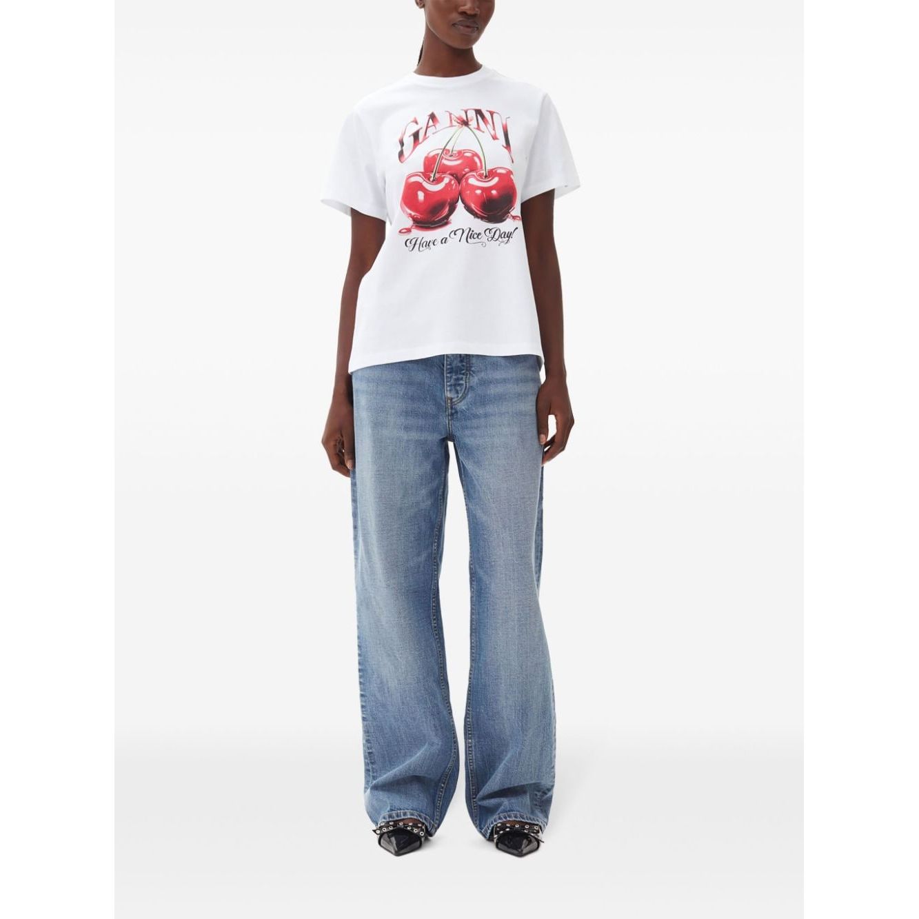GANNI T-shirts and Polos White T4004151-AI25