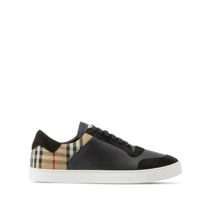 Burberry Leather, suede and check sneakers