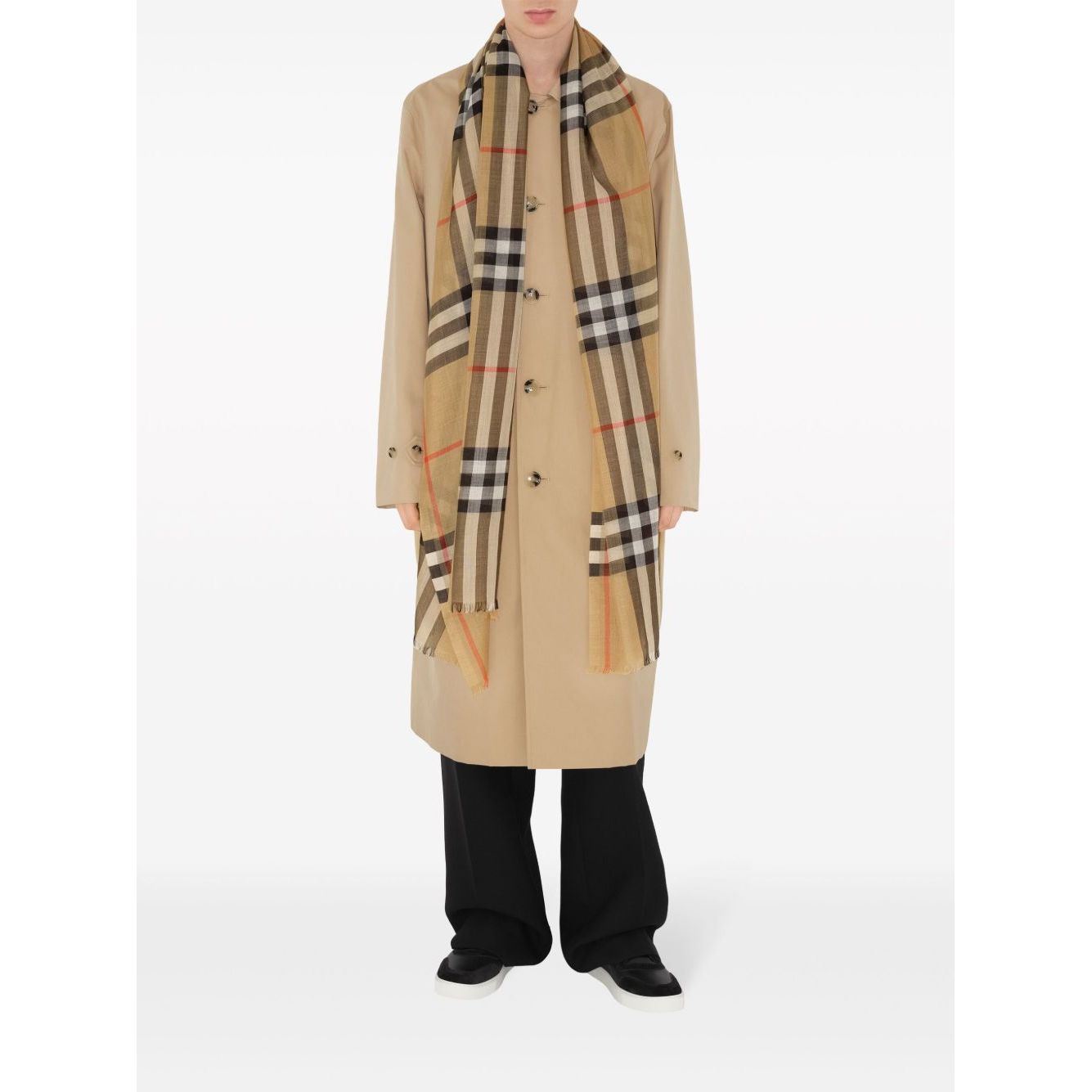 Burberry Check wool and silk scarf