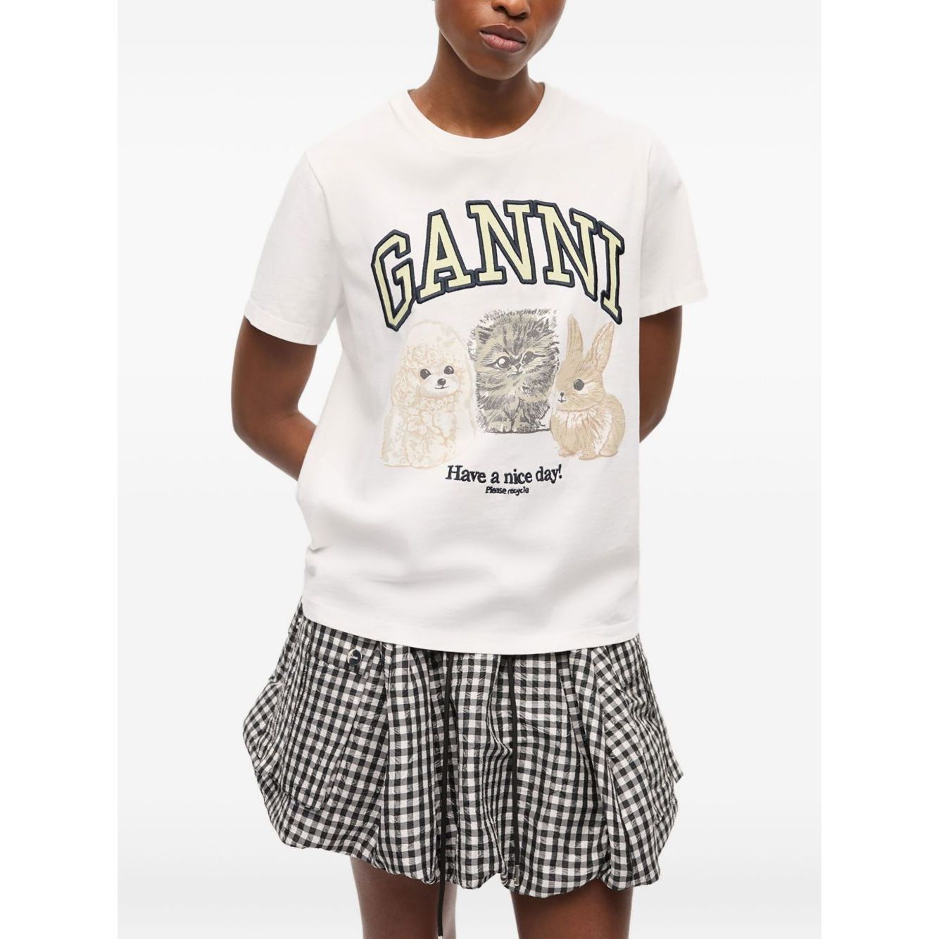 GANNI T-shirts and Polos White