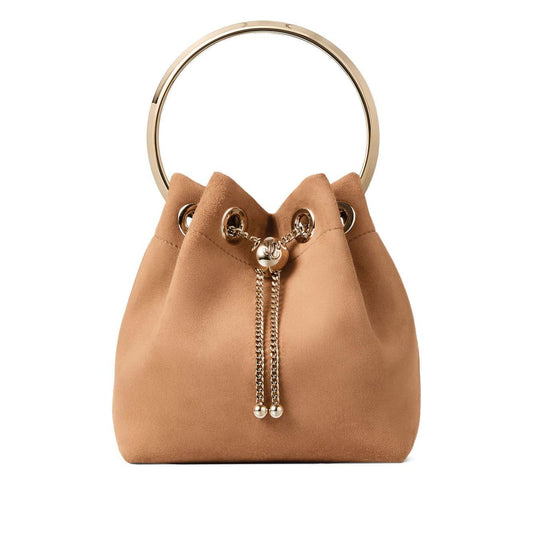 Jimmy Choo Toffee Suede Bag With Pearl Closure BONBONIASTOFFEE/LIGHTGOLD-AI25