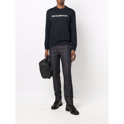 Emporio Armani Sweaters Blue Topwear