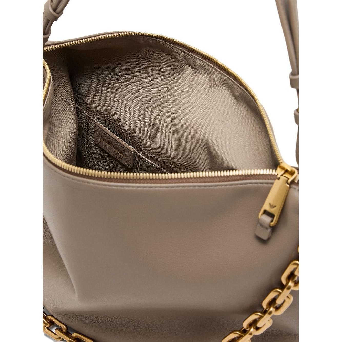 Front view with bag zipped and handles upright.