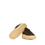 Hogan Pre Sneakers Hogan H-Stripes, brown leather sneakers with H-Stripes, featuring front lace-up and round toe design.