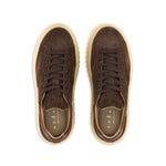 Brown Hogan Pre Sneakers Hogan H-Stripes with lace-up front and round toe, showcasing branded insole and sleek design.