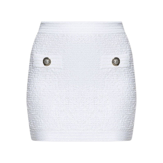 Balmain Tweed Mini Skirt FF1LB015KI740FA-AI25
