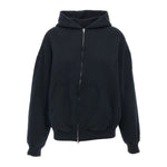 Balenciaga Sweaters Black with dropped shoulders, front zip, and back embroidery. Long sleeves and cuffs. Flipped Uni cotton hoodie.