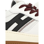 Hogan Pre Sneakers Hogan H630 with white contrasting panels, lace-up fastening, suede detail, rubber sole, and perforated toe box