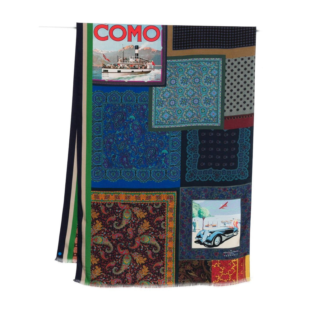 Pierre Louis Mascia Lago di Como silk printed scarf ALOE/SW-065X200A110-1842883-AI25