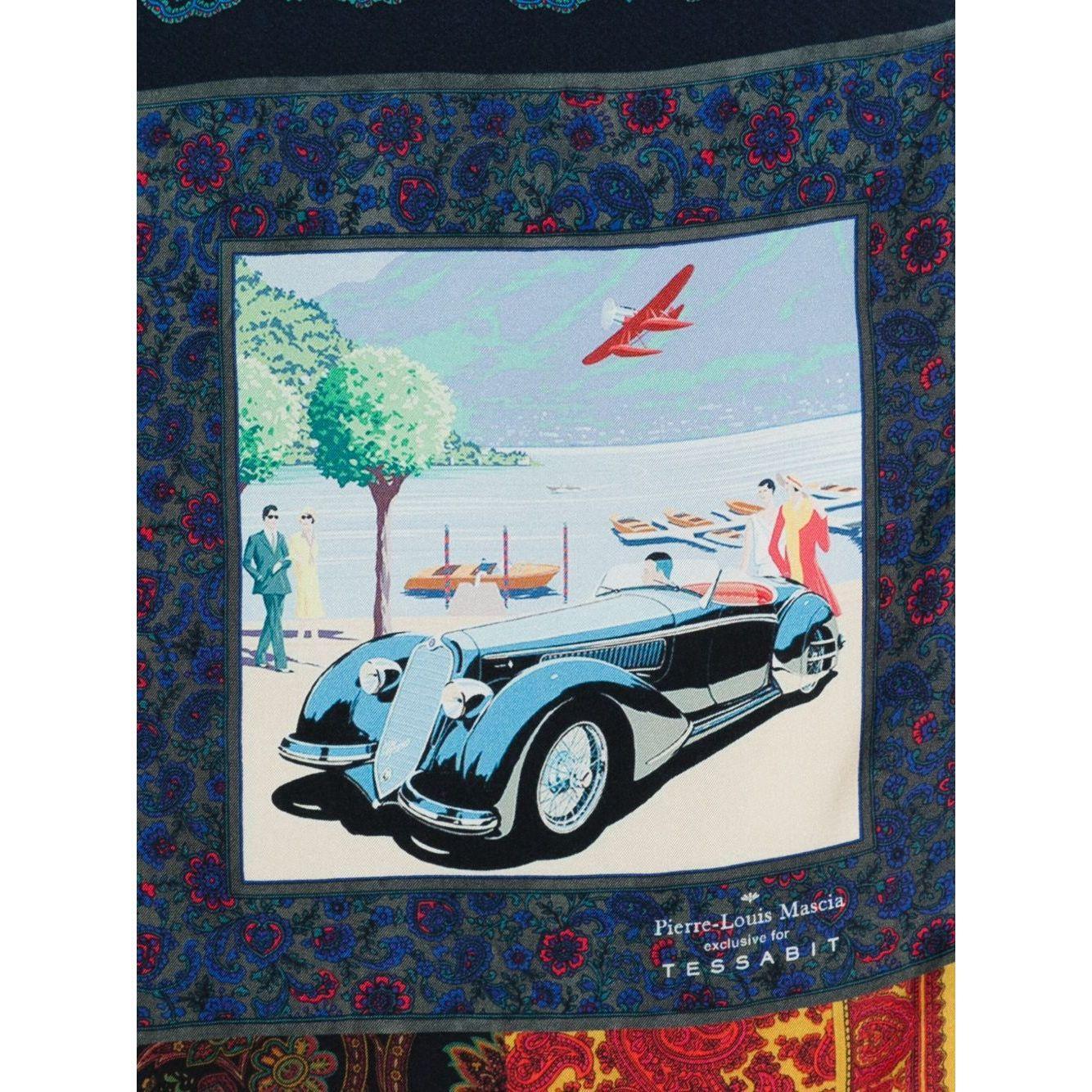Pierre Louis Mascia Lago di Como silk printed scarf ALOE/SW-065X200A110-1842883-AI25