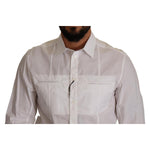 Dolce & Gabbana White Cotton Button Down Men Collared Shirt KOS1983 - 41