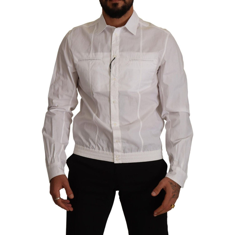 Dolce & Gabbana White Cotton Button Down Men Collared Shirt KOS1983 - 41
