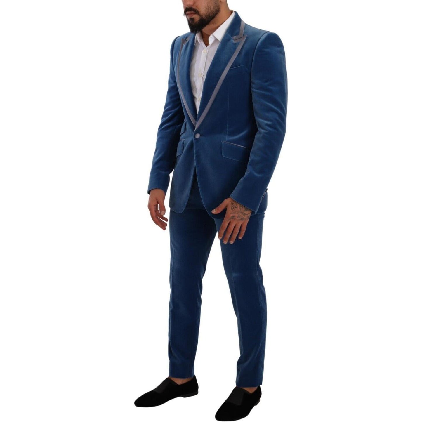 Dolce & Gabbana Blue SICILIA Velvet Slim Fit 2 Piece Suit