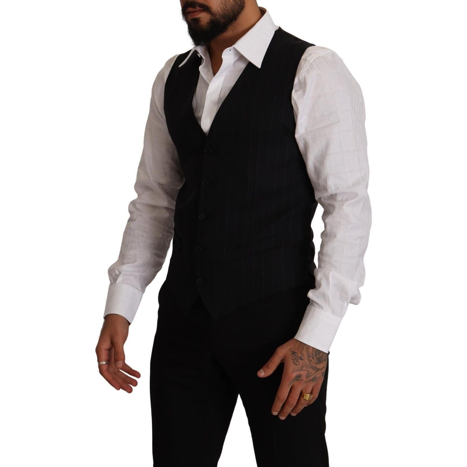 فستان دولتشي آند غابانا الأنيق ذو الخطوط الزرقاء