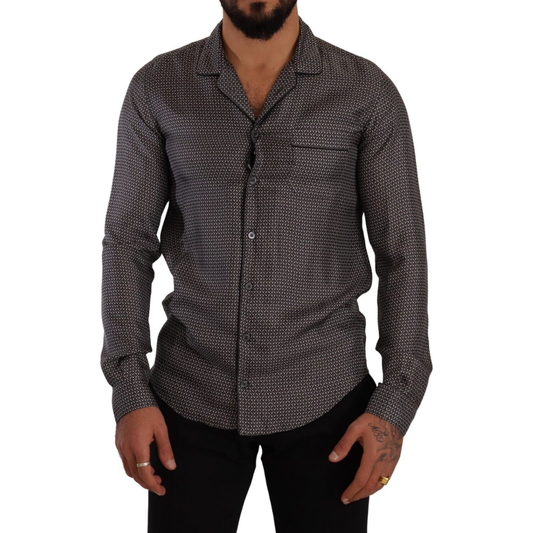 Dolce & Gabbana Gray Fantasy Pattern Pajama Top Mens Shirt TSH7666 - 4