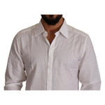 Dolce & Gabbana White GOLD Cotton Slim Fit Dress Formal Shirt TSH7667 - 37