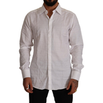Dolce & Gabbana White GOLD Cotton Slim Fit Dress Formal Shirt TSH7667 - 37