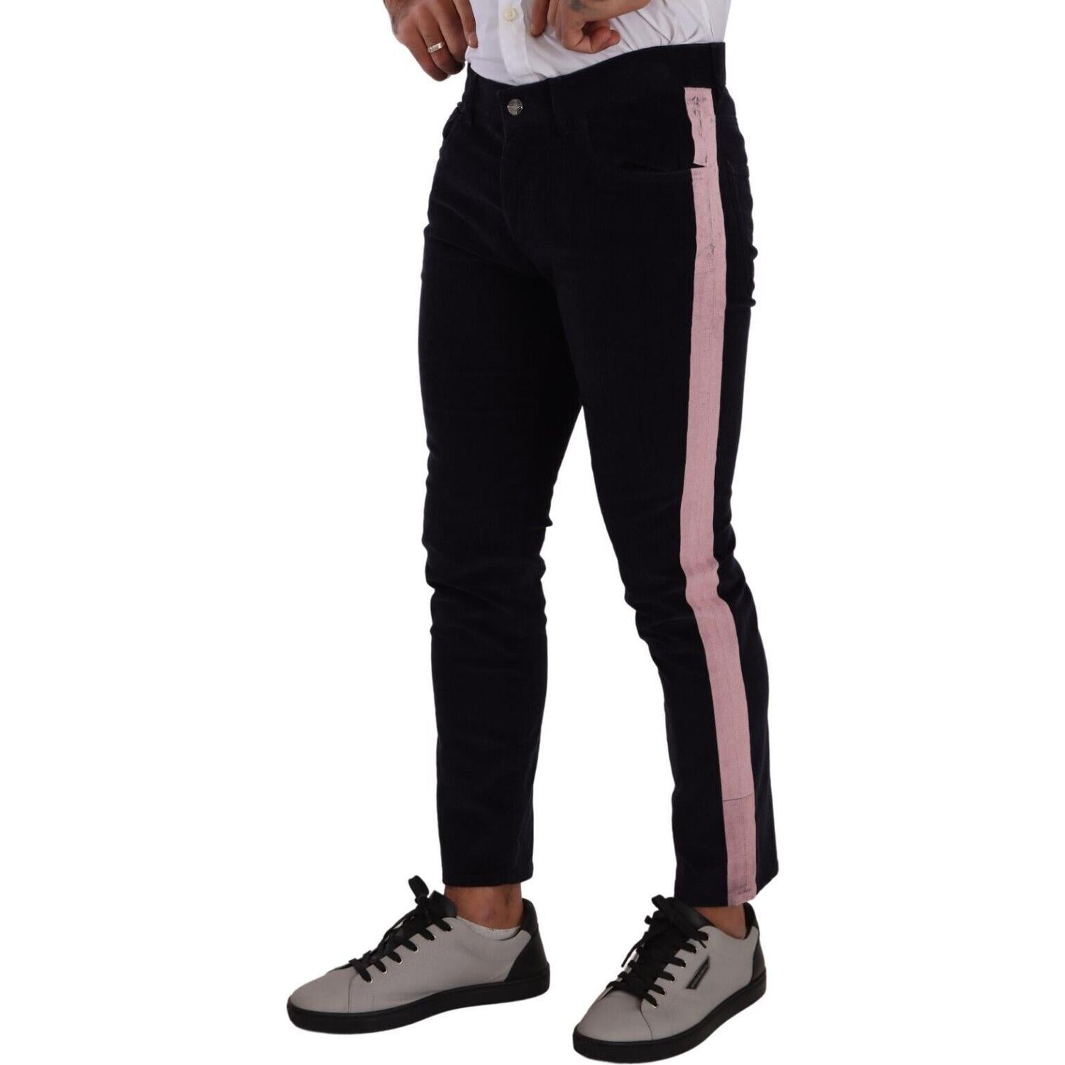 بنطلون جينز ضيق أنيق من Dolce &amp; Gabbana مصنوع من قماش مخملي