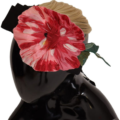 Dolce & Gabbana Black Silk White Hair Parrucchiera Diadem Headband
