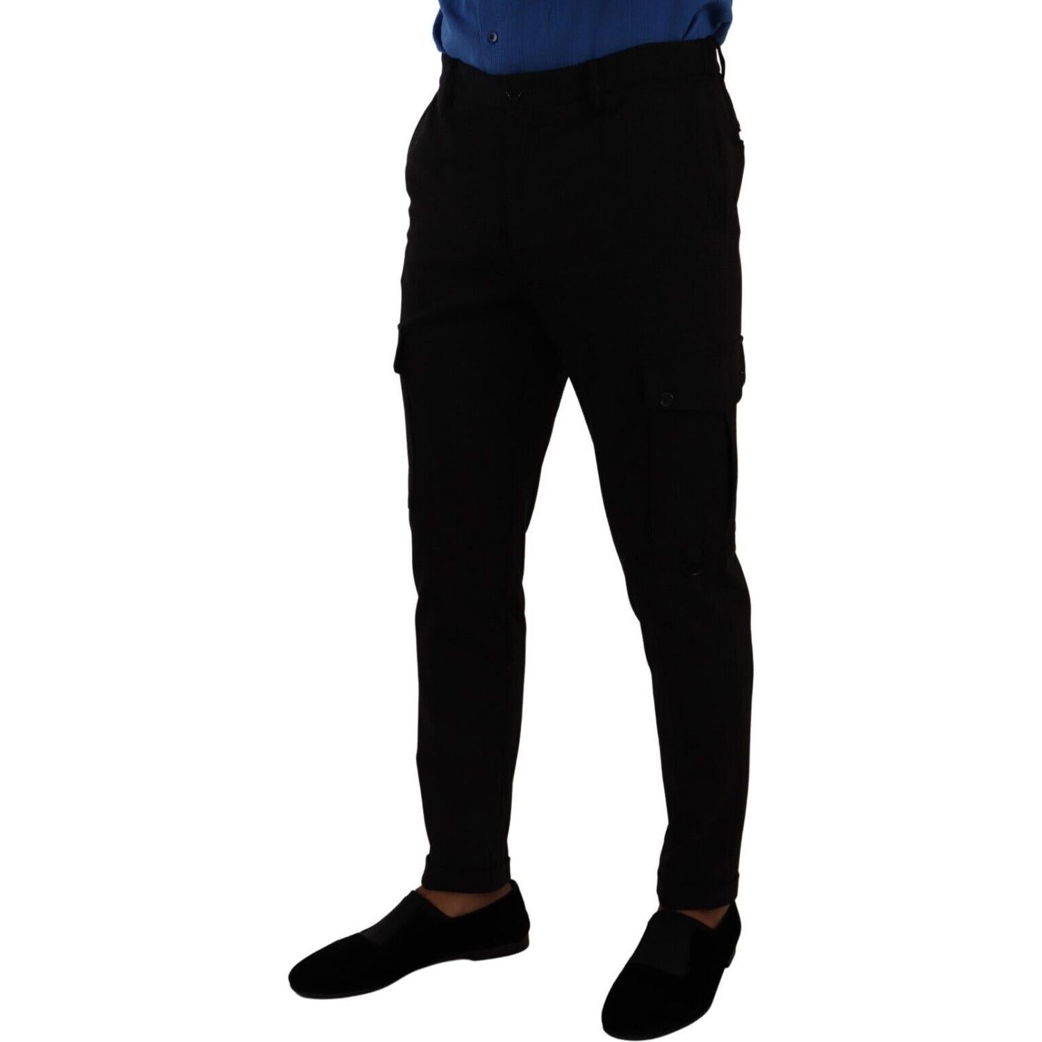 بنطلون كارجو أنيق أسود اللون من دولتشي آند غابانا