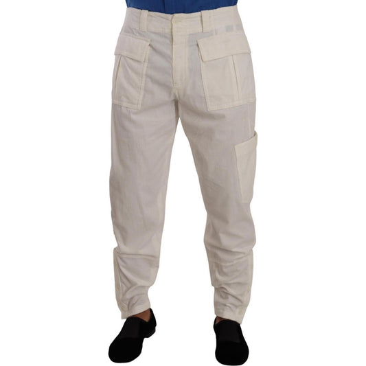 Dolce & Gabbana Off White Cotton Corduroy Cargo Pants PAN72945 - 48