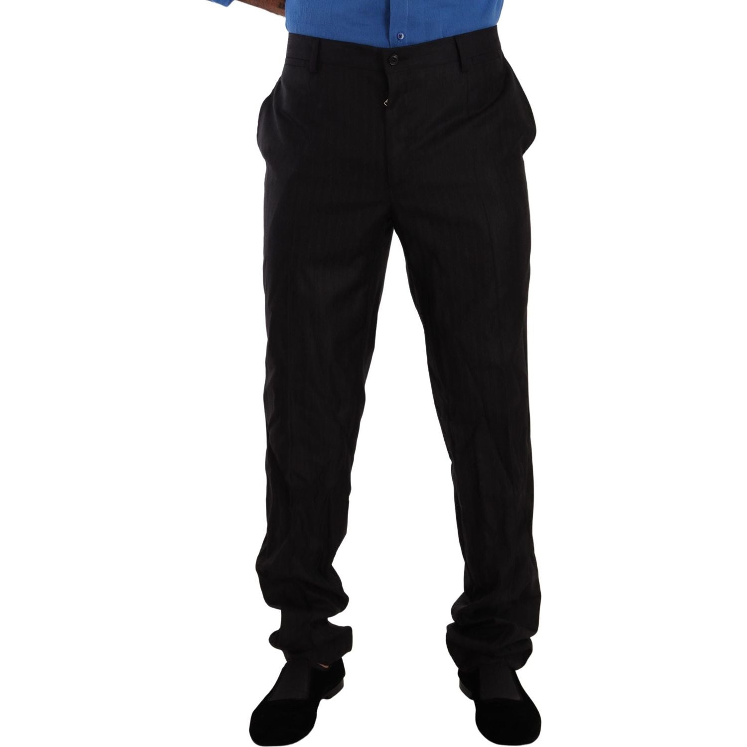 بنطلون رسمي أنيق مخطط من الصوف والحرير من دولتشي آند غابانا