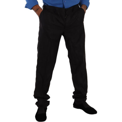 Dolce & Gabbana Gray Wool Silk Dress Trouser Dress Pants