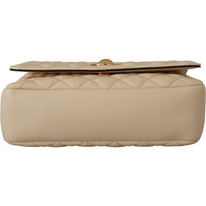 Versace Elegant White Nappa Leather Shoulder Bag